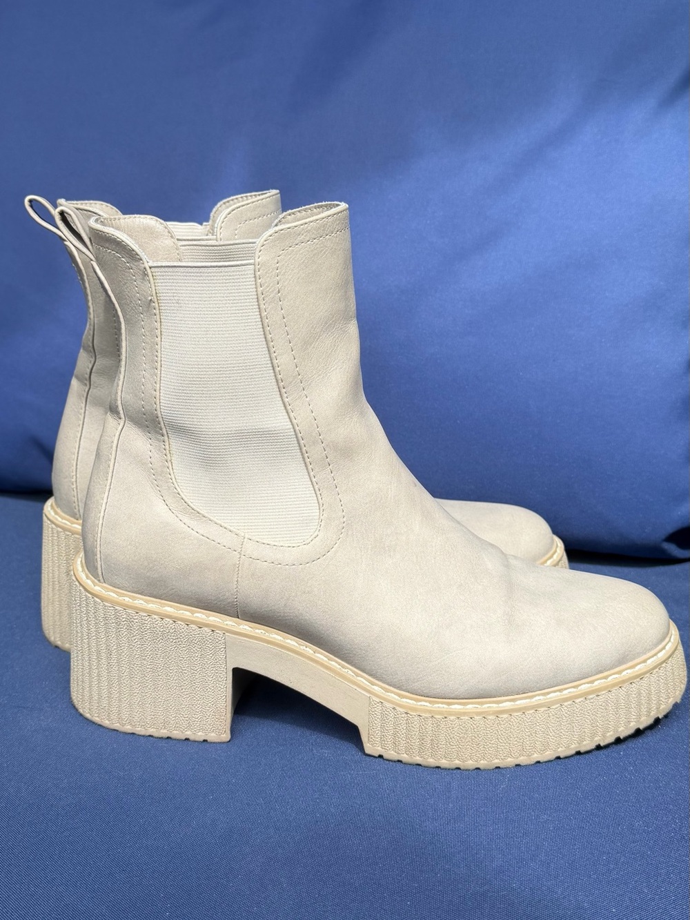 Dolce Vita Cream Platform Chelsea Boots